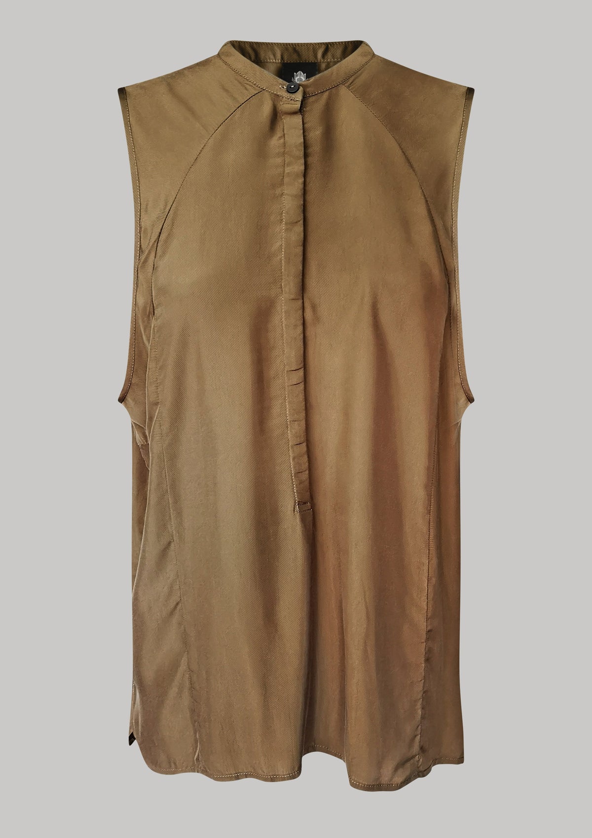 BLOUSE SLEEVELESS - SILKY CUPRO khaki by BERENIK