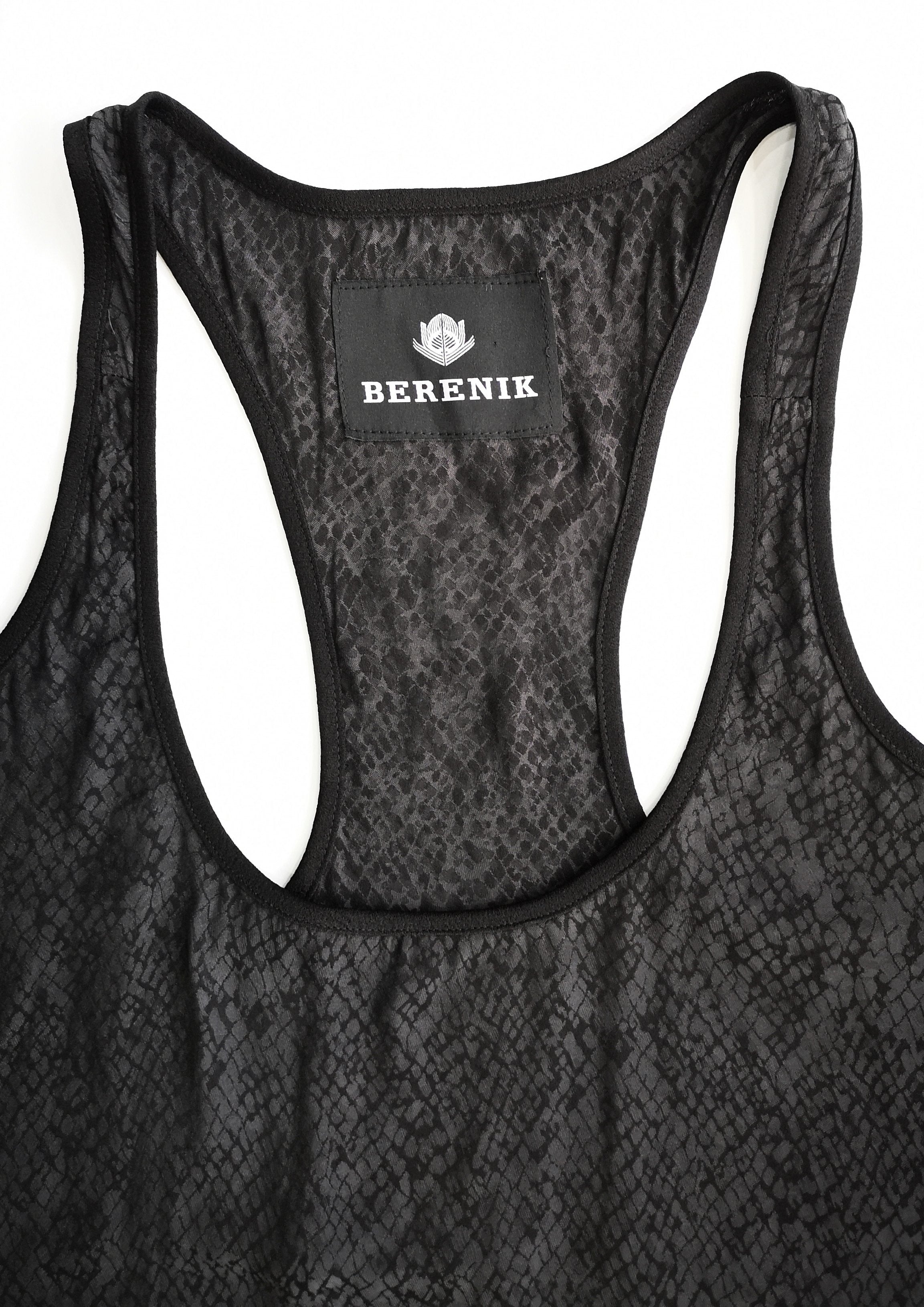 TANK TOP - JACQUARD SATIN black snake by BERENIK - East Hills Casuals