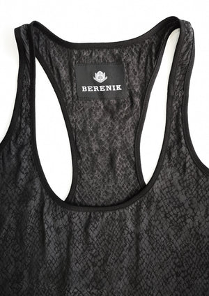 TANK TOP - JACQUARD SATIN black snake by BERENIK - East Hills Casuals