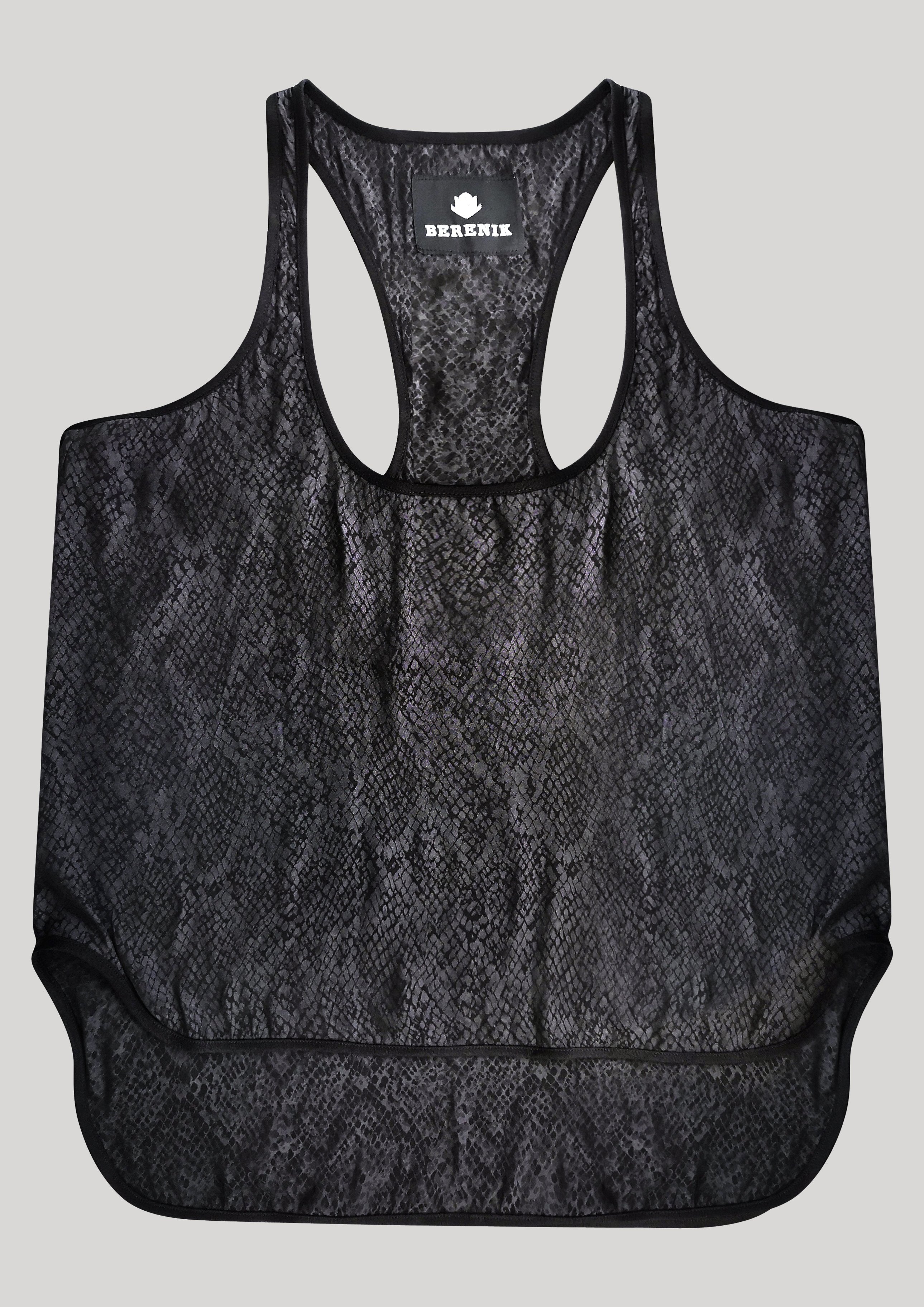 TANK TOP - JACQUARD SATIN black snake by BERENIK - East Hills Casuals