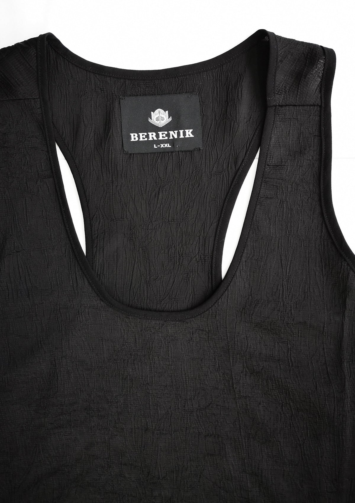 TANK TOP OVERSIZED - black shiny by BERENIK - East Hills Casuals