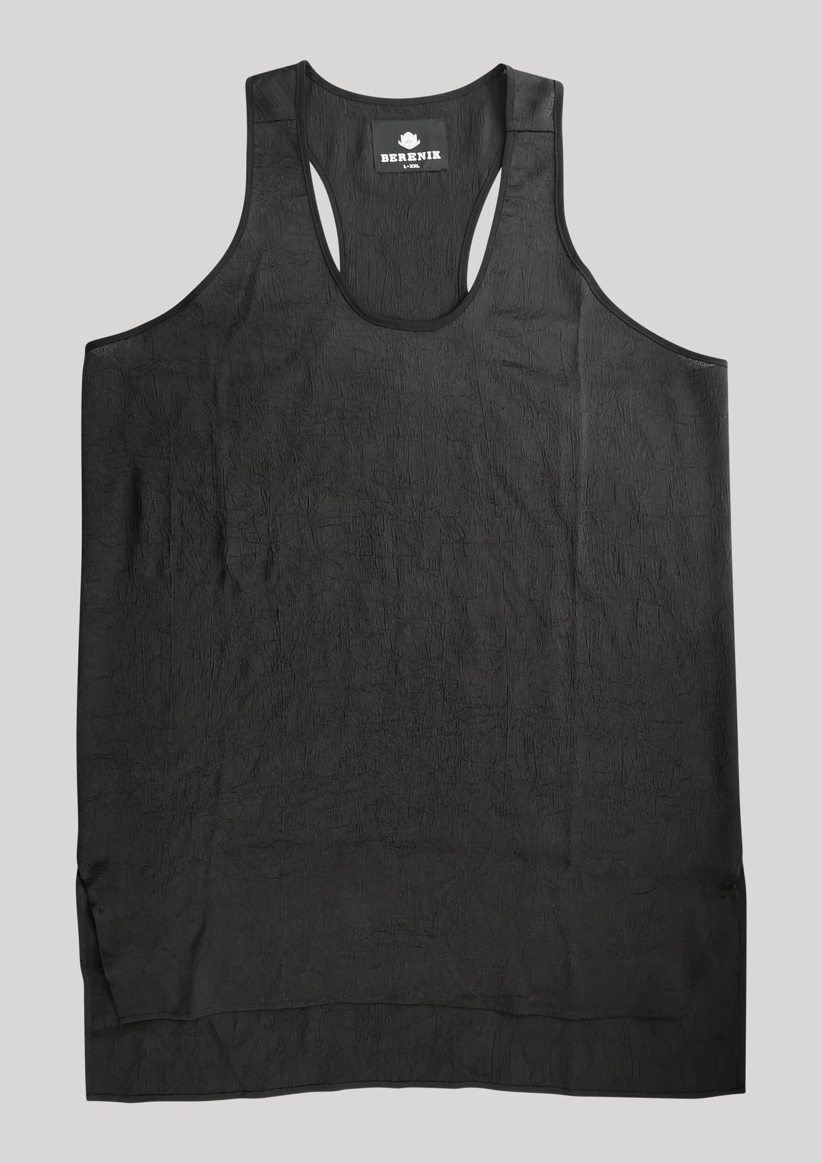 TANK TOP OVERSIZED - black shiny by BERENIK - East Hills Casuals
