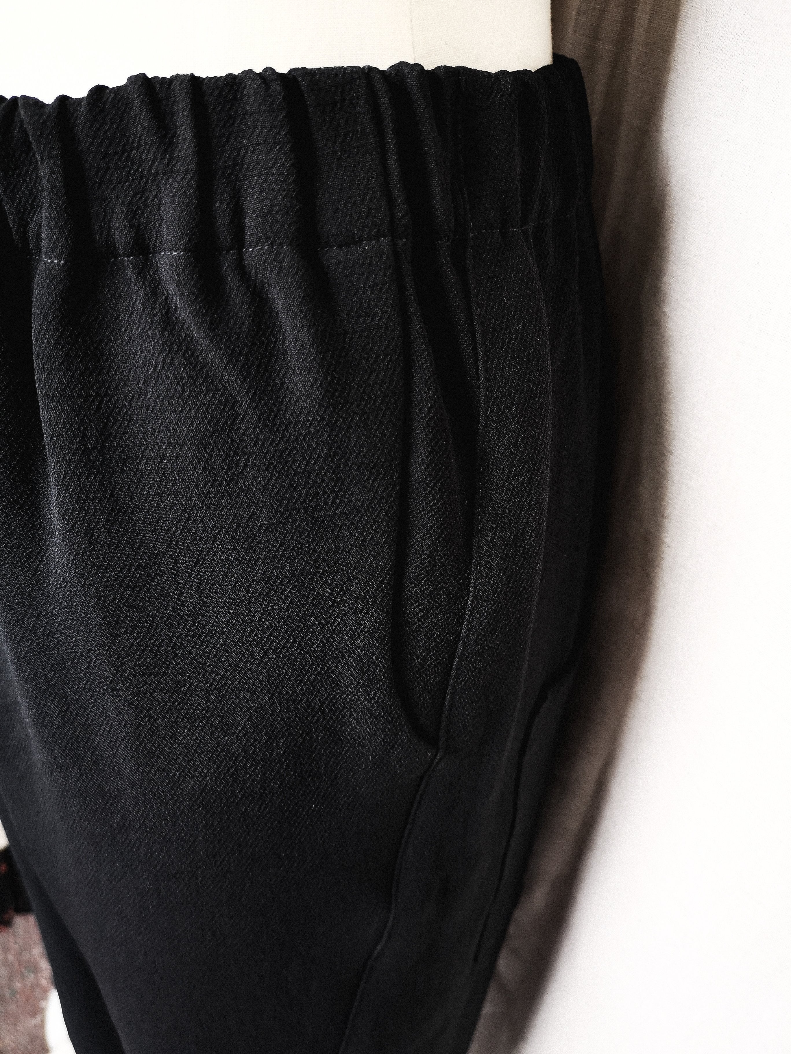 PANTS STRETCH HIGH WAIST - black plain by BERENIK - East Hills Casuals