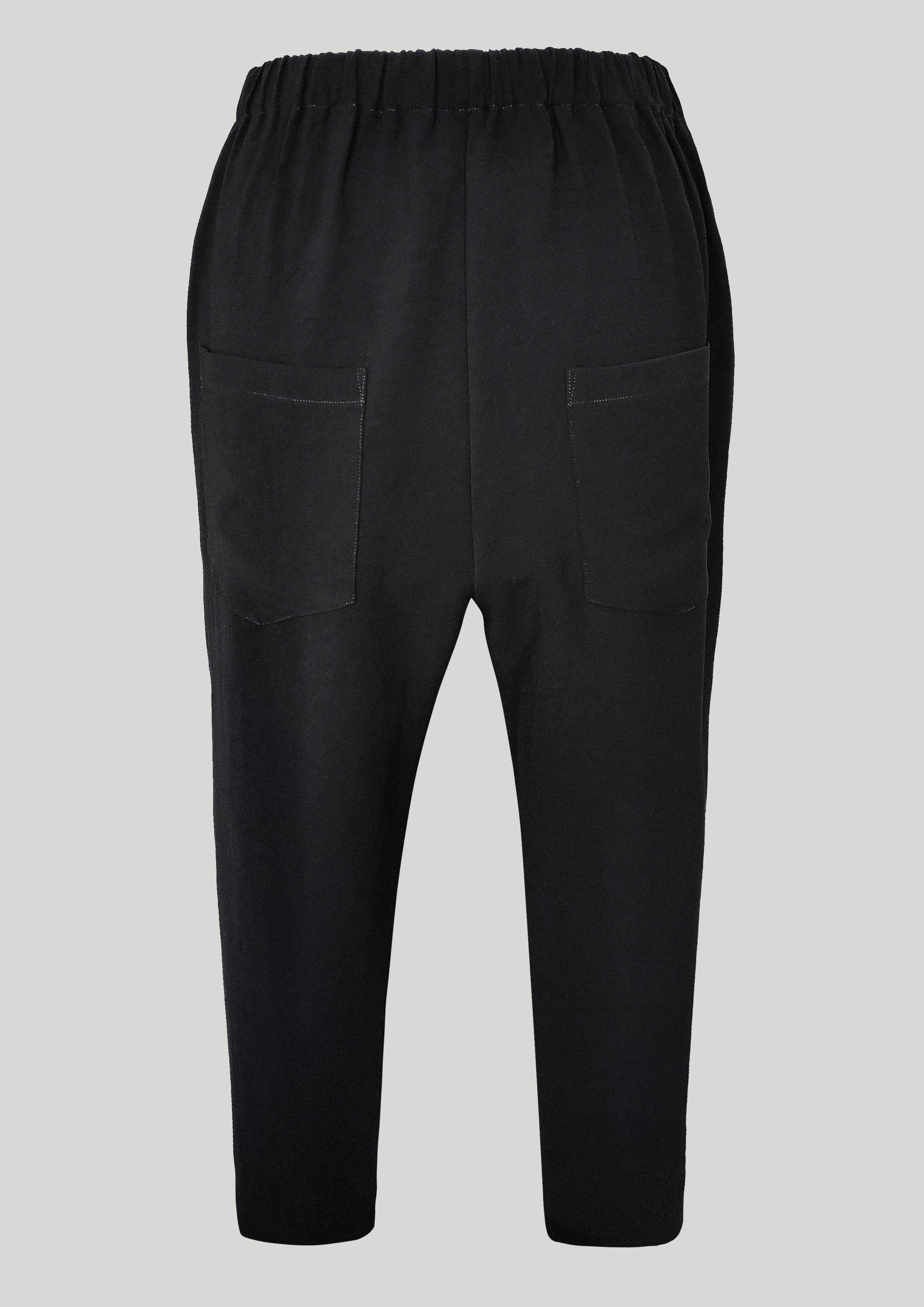 PANTS STRETCH HIGH WAIST - black plain by BERENIK - East Hills Casuals