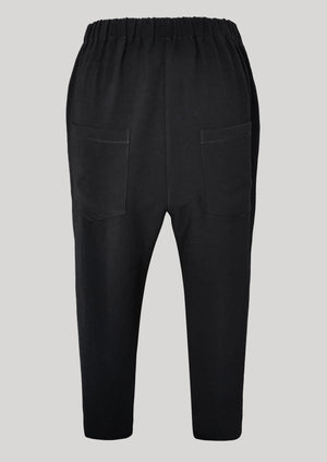 PANTS STRETCH HIGH WAIST - black plain by BERENIK - East Hills Casuals