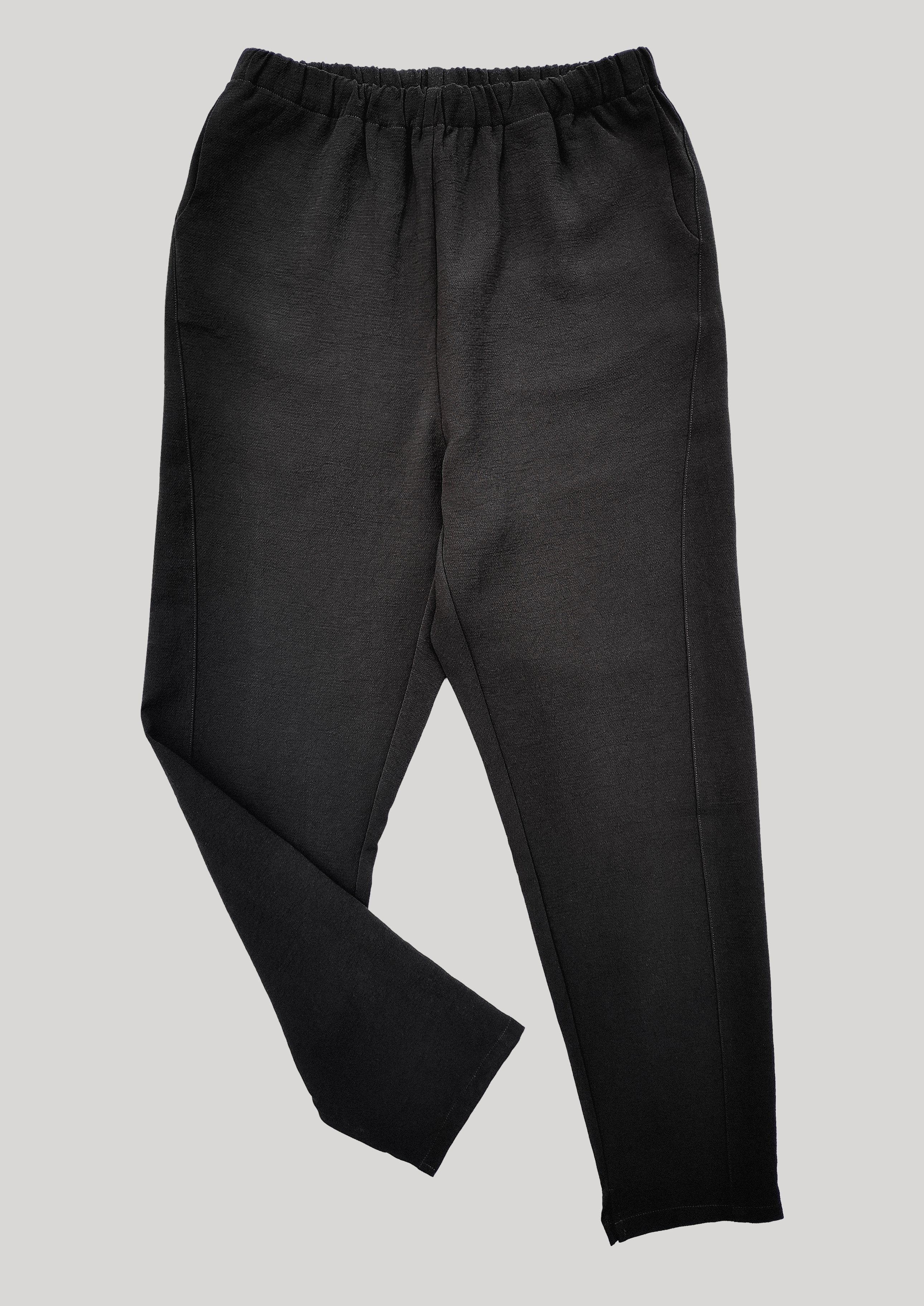 PANTS STRETCH HIGH WAIST - black plain by BERENIK - East Hills Casuals