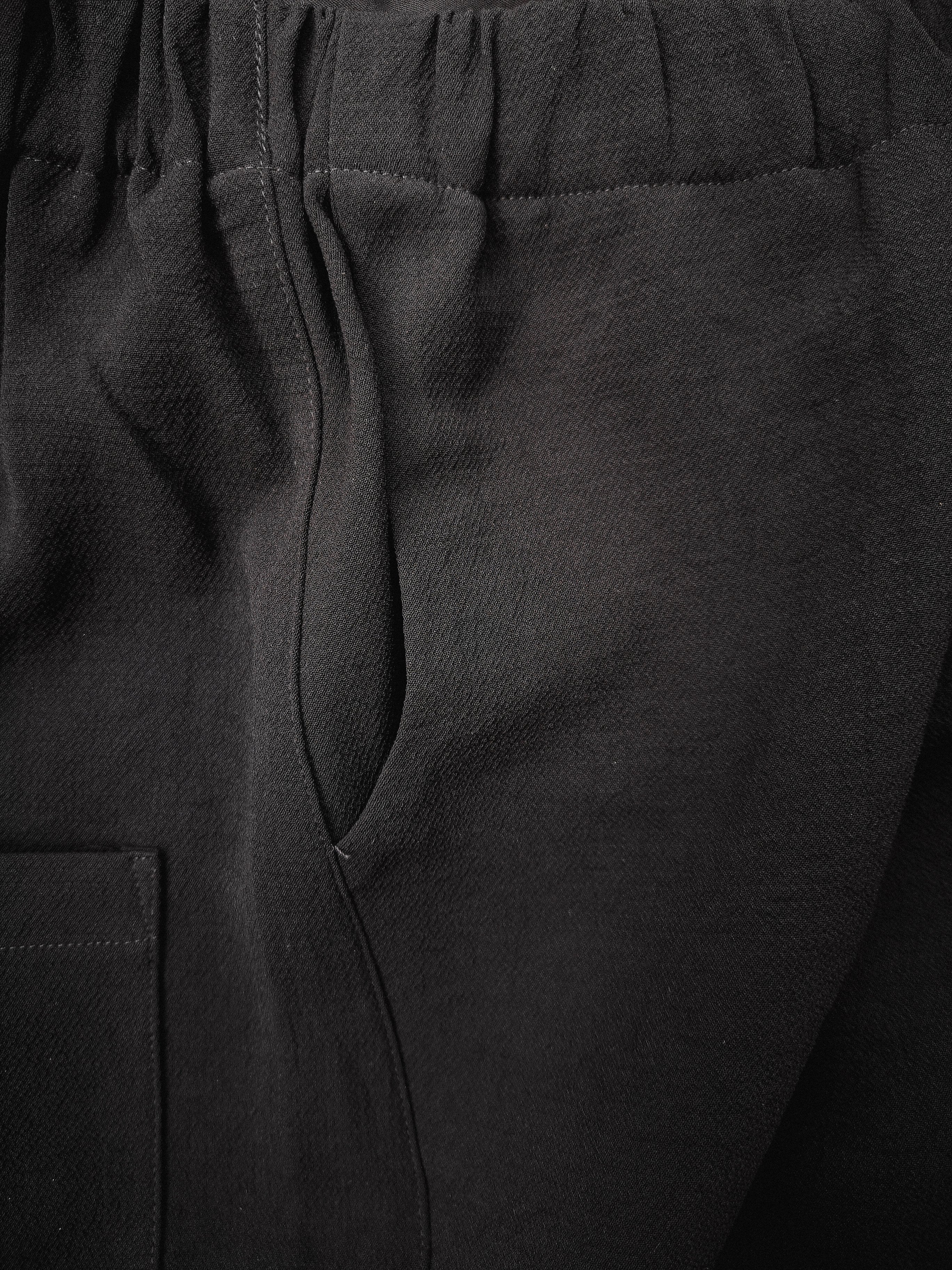 PANTS STRETCH HIGH WAIST - black plain by BERENIK - East Hills Casuals