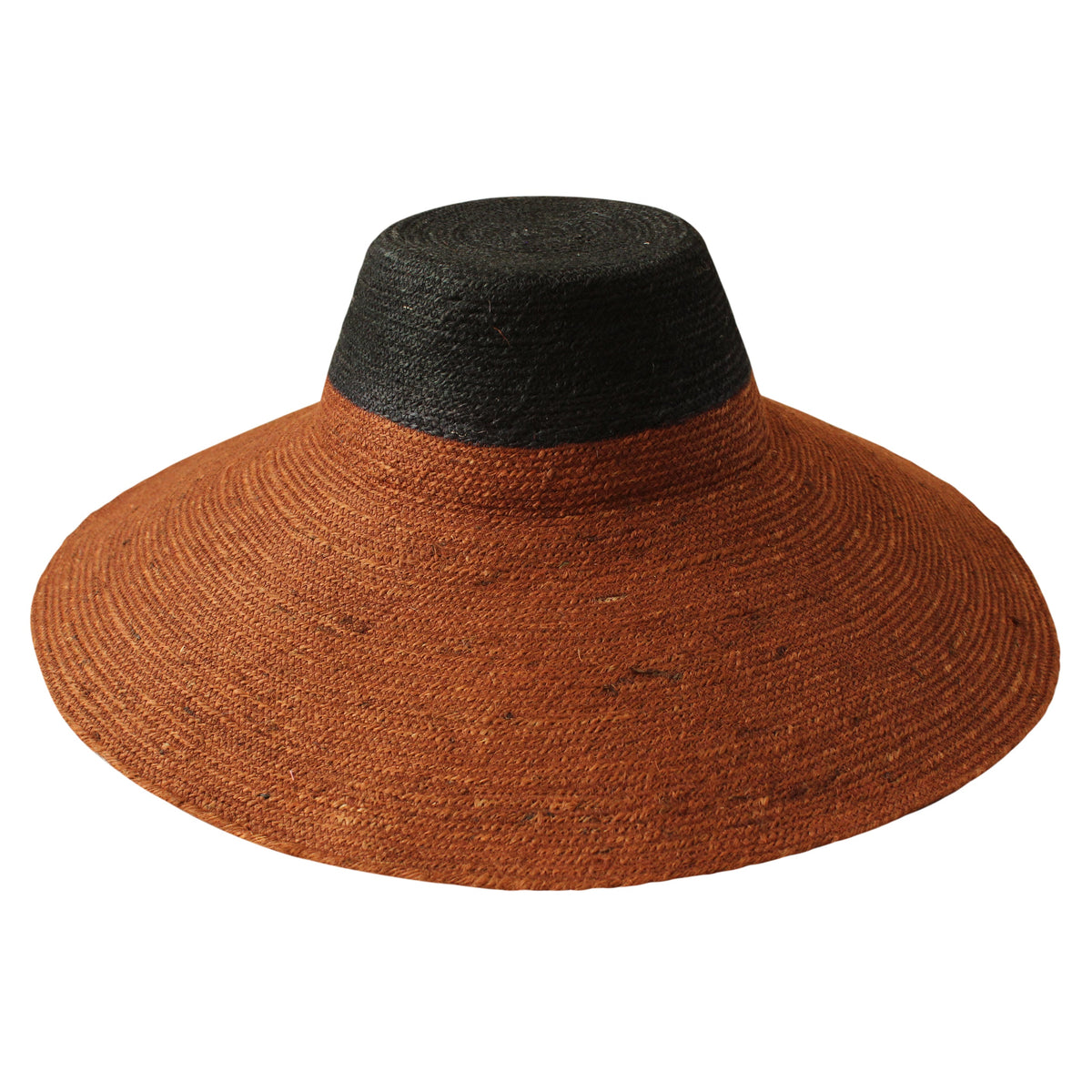RIRI DUO Jute Straw Hat, in Burnt Sienna &amp; Black by BrunnaCo