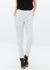 Front view of Women's High Waist Printed Pants In Ivory Silver