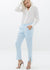 Women's Front Slit Trouser In Sky Blue by Shop at Konus