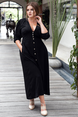 Whisper Light Button up Midi Dress by ELF - East Hills Casuals