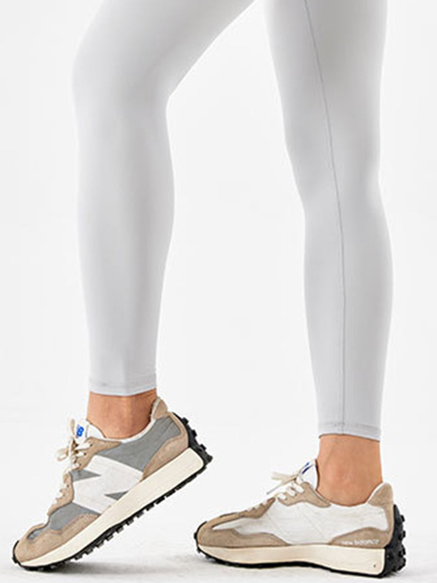 Close up of ankle area of Wide Waistband Sports Leggings 