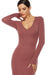 Ribbed Scoop Neck Sweater Dress