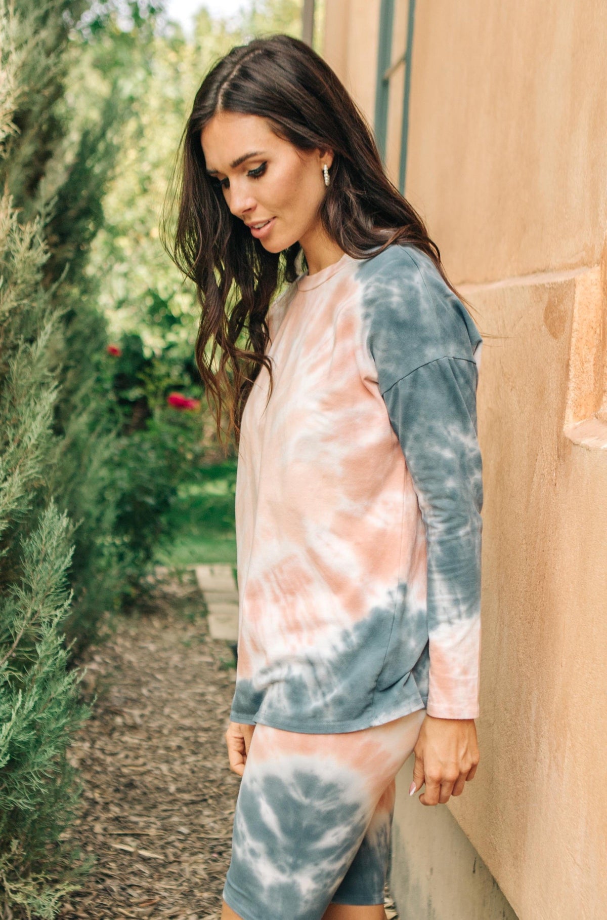 Tickle Me Tie Dye Top in Peach by Ave Shops - East Hills Casuals