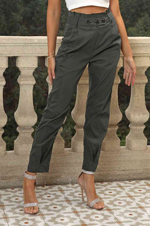 Front view of High Waist Cropped Pants