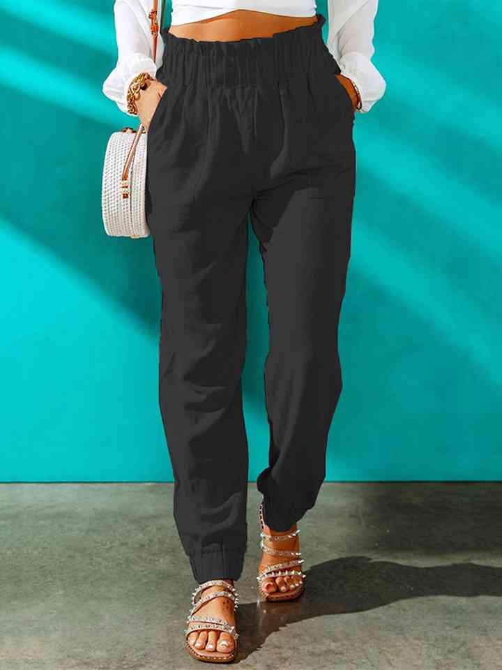 Front view of High Waist Joggers with Pockets