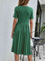 Back view of Button Detail Tee Dress with Pockets-green