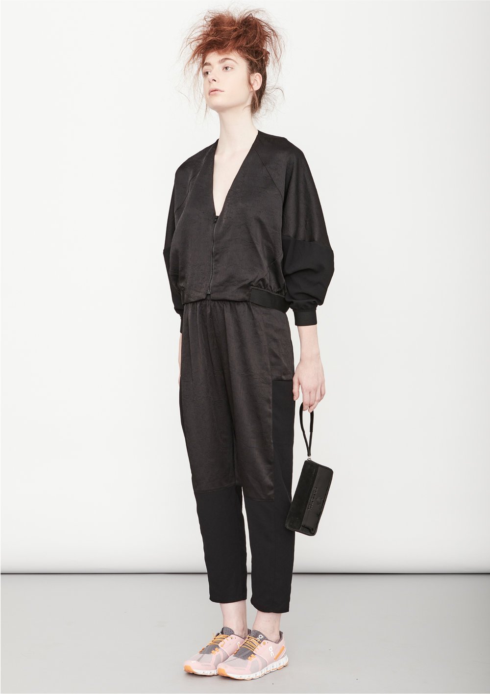 PANTS LOOSE ELASTIC - BLACK shiny by BERENIK - East Hills Casuals