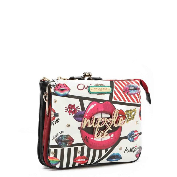 NICOLE LEE SUGAR LIPS KISS LOCK CROSSBODY