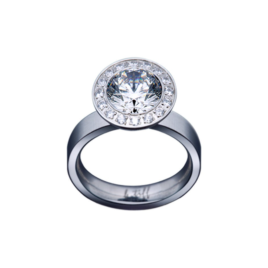 Aŭreolo 2 ct Round Halo Engagement Ring &amp; Eternity Band Set