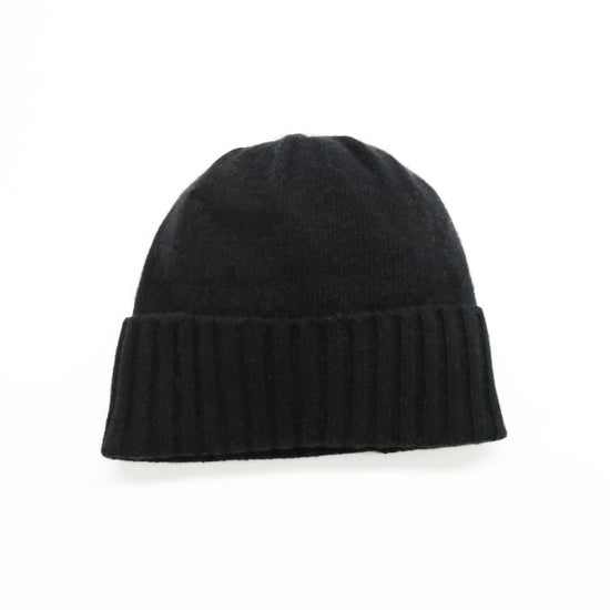 CASHMERE HAT WITH RIBBED WIDE CUFF - East Hills Casuals