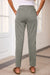 Back view of Drawstring Straight Pants with Pockets-gray