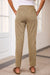 view of the back of Drawstring Straight Pants with Pockets-khaki