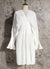 Sakiya Pleated Long Sleeve Shirt Dress - White by Marigold Shadows