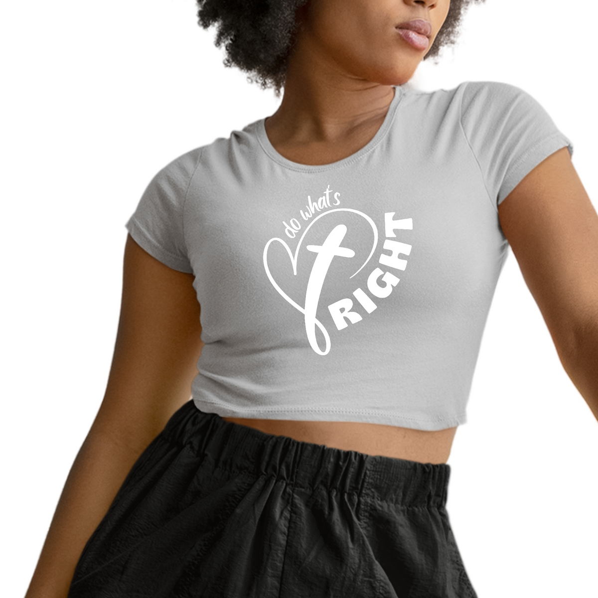 Womens Short Sleeve Cropped T-Shirt, Say It Soul - Do What&#39;s Right, by inQue.Style