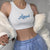 Embroidered Angel Crop Top by White Market
