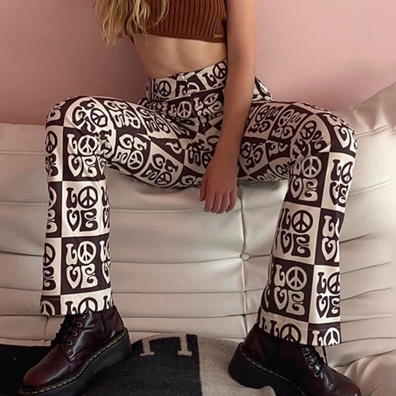 Close up view of LOVE High Waisted Trousers