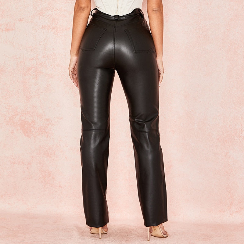 Back view of Vegan Leather Pants
