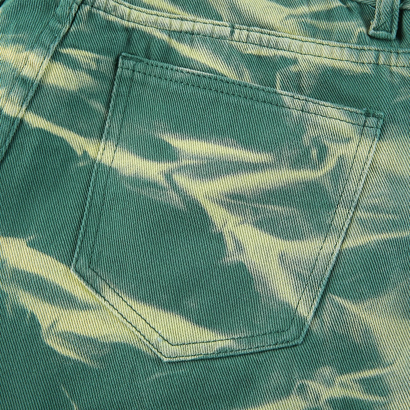 Close up of the back pocket of Vintage Acid Wide Leg Jeans