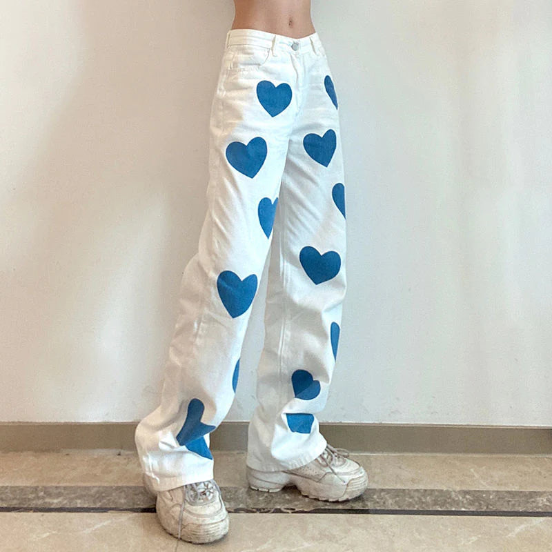 Bleached Denim Heart Jeans by White Market