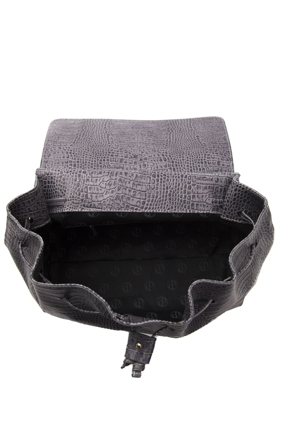 Gray Leather Handbag by Faz