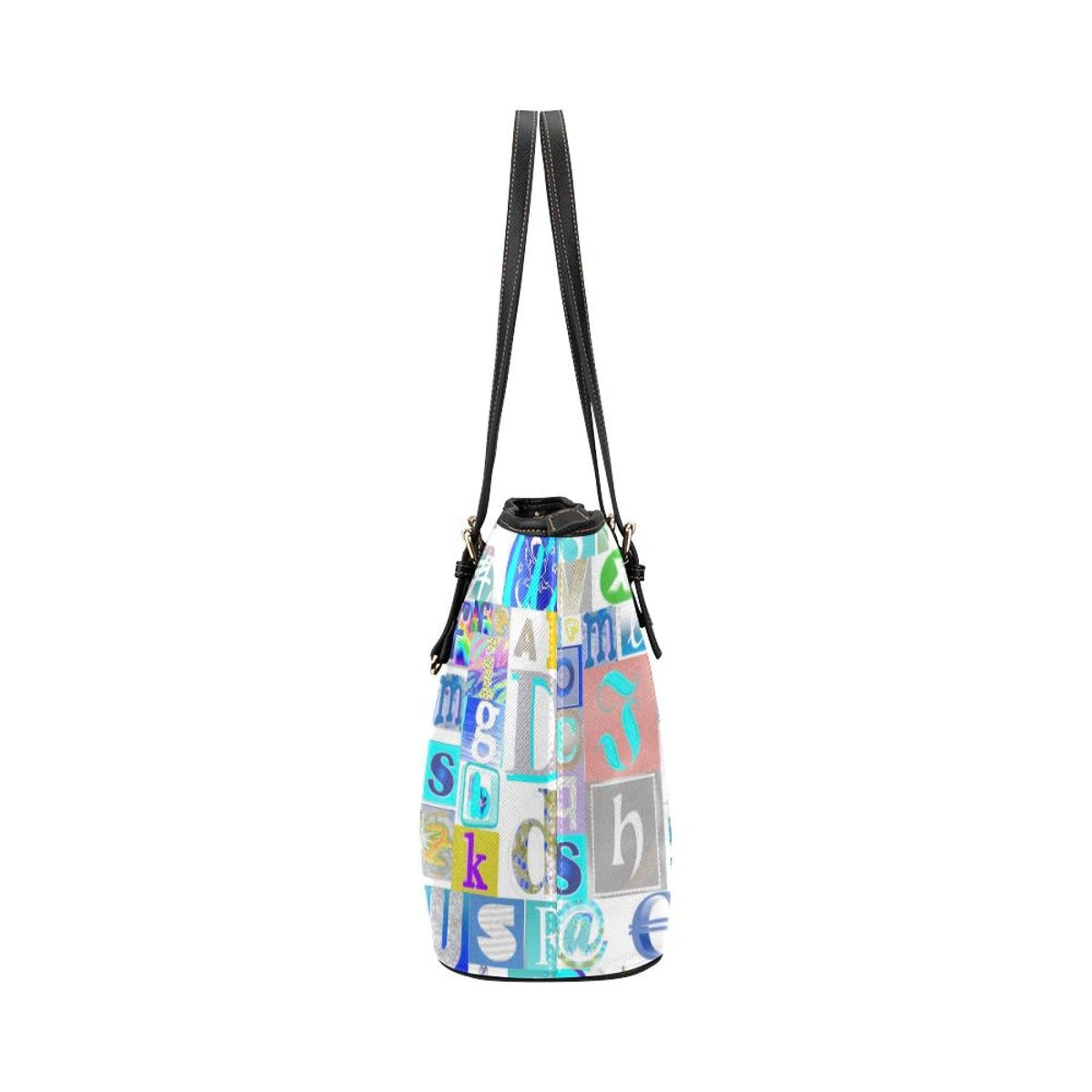 Tote Bag - White Alphabet Pattern - Double Handle Large Bag - B3558229 by inQue.Style